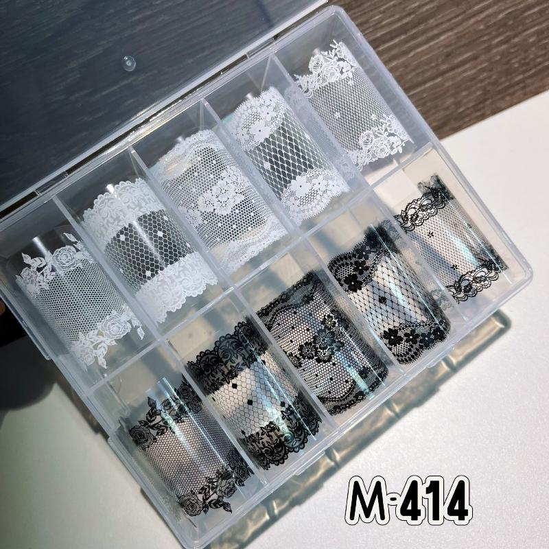 10 Rolls Sexy Lace Flower Nail Foils For Transfer Paper Sliders Floral Stickers Nail Art Decorations Manicure Decals