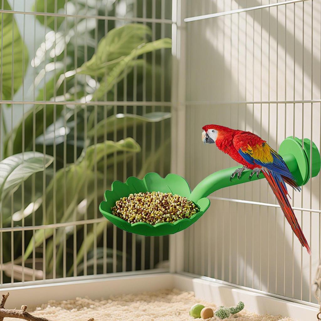Parrot Perch Feeder Bird Cage Accessories Stand Pet Supplies Interactive Toys Parakeet Cockatiel Canary Macaw Chewing