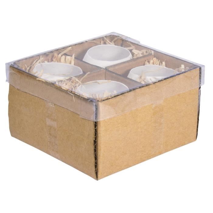 Oeufs en plastique - Non spécifié - Ouverts - Blanc - 5,5x4,5cm - Kit de 4 pièces