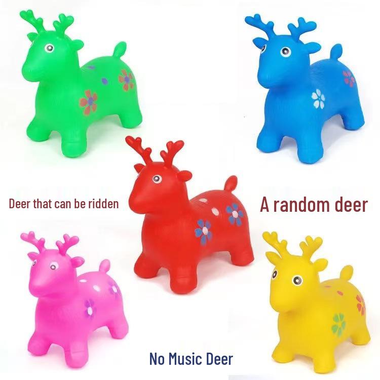 Bouncing Horse Inflatable Deer Toy for Kids - Cute, Safe, Thickened PVC Design