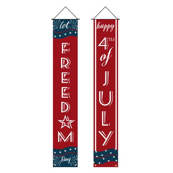 4th of July Patriotic Door Banners Outdoor Patriotic American Flag Hanging Porch