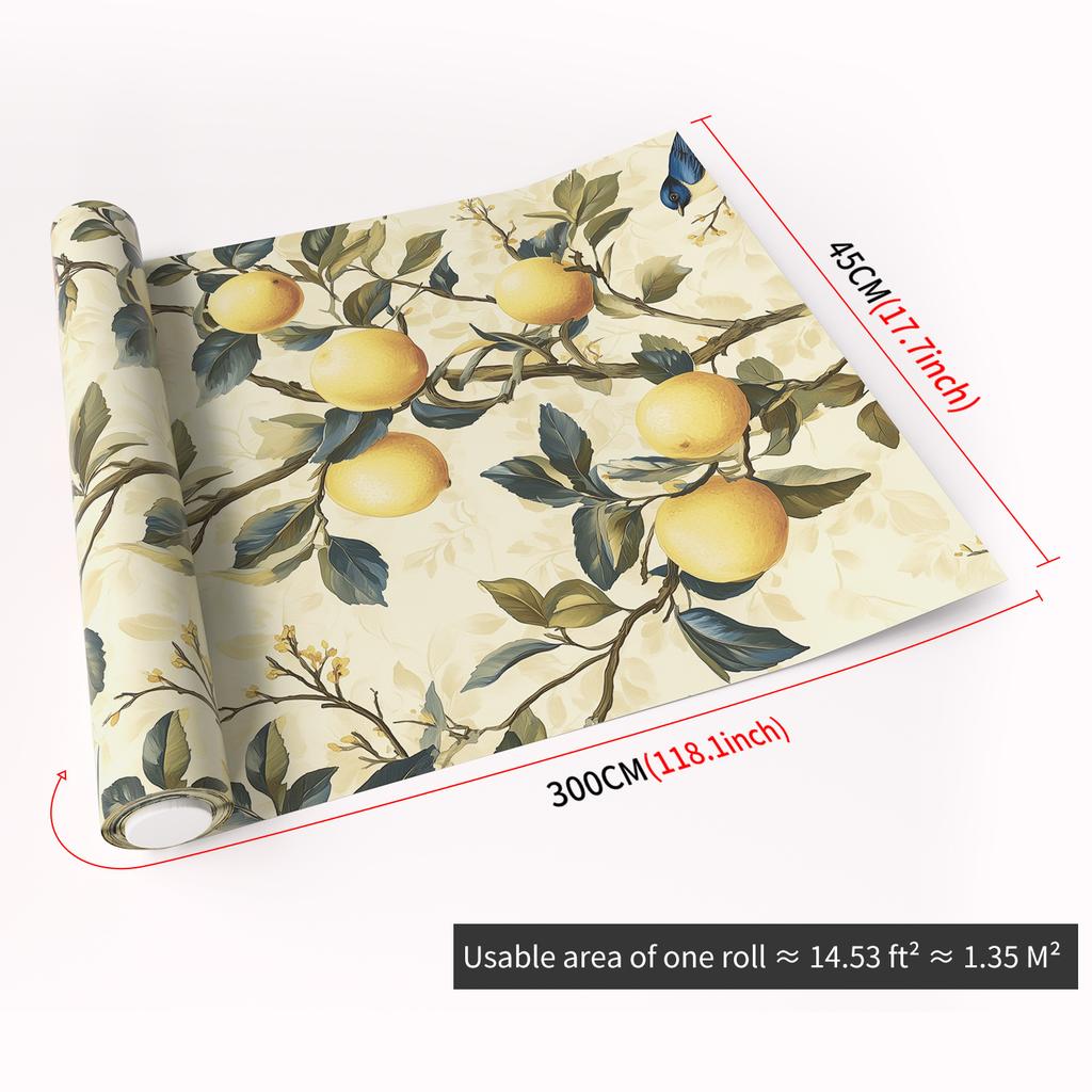 45x300CM Fresh Style Adhesive Wall Wallpaper,Waterproof PVC Peel&Stick Wall Sticker for Kids Room Bedroom Living Room Home Decor