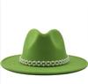 Woolen Hat Elegant Fashion Pearl Woolen Hat British Style Jazz Hat Big Brim Hat Women's Autumn and Winter Top Hat