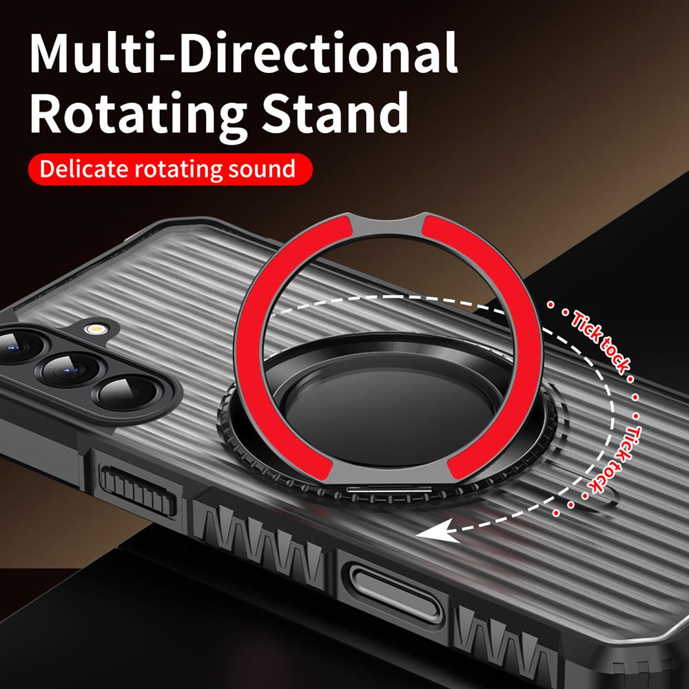 KEYSION 360° Rotating Ring Stand Case for Samsung Galaxy A56 5G A36 A26 A16 4G Matte Transparent Magnetic Shockproof Phone Cover