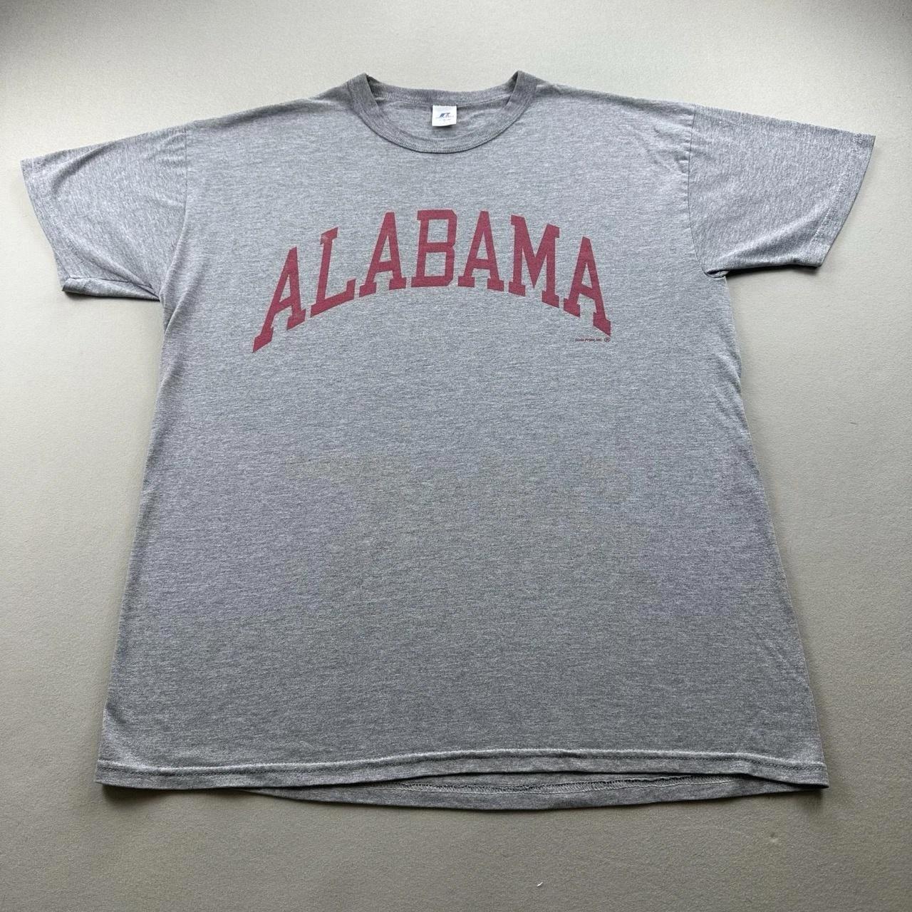 Vintage Alabama Crimson Tide T-Shirt Mens Large Gray Russell Athletic NCAA 90s S