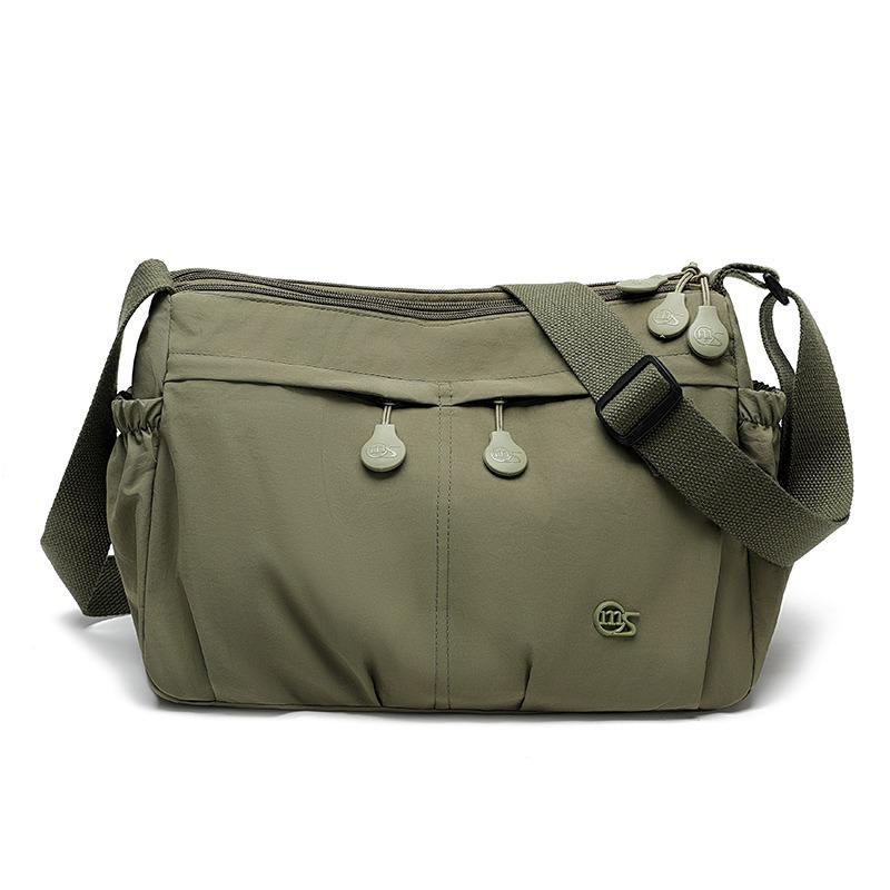 Large Capacity Cloth Bag Women's Summer New Casual Messenger Bag Versatile Pleated College Student Tote Bag