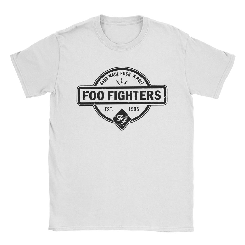 Men Women F-Foo F-Fighters Rock Music Band T Shirts 100% Cotton Clothing Vintage Short Sleeve Round Collar Gift Idea T-Shirt