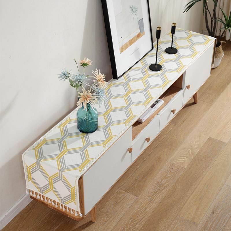 Modern Einfacher TV-Schrank Schuhschrank Abdeckung Chenille Fransen Haushalts-Tischdecke Polyester-Tischdecke Frischer Tischläufer