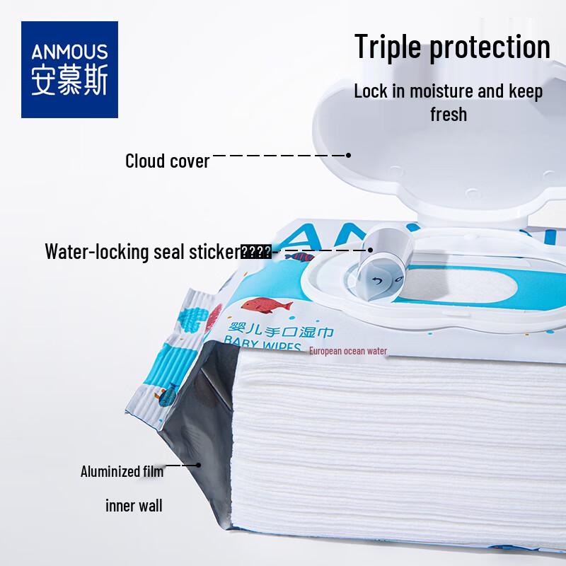 Anmous Ocean Water Baby Hand & Mouth Wipes