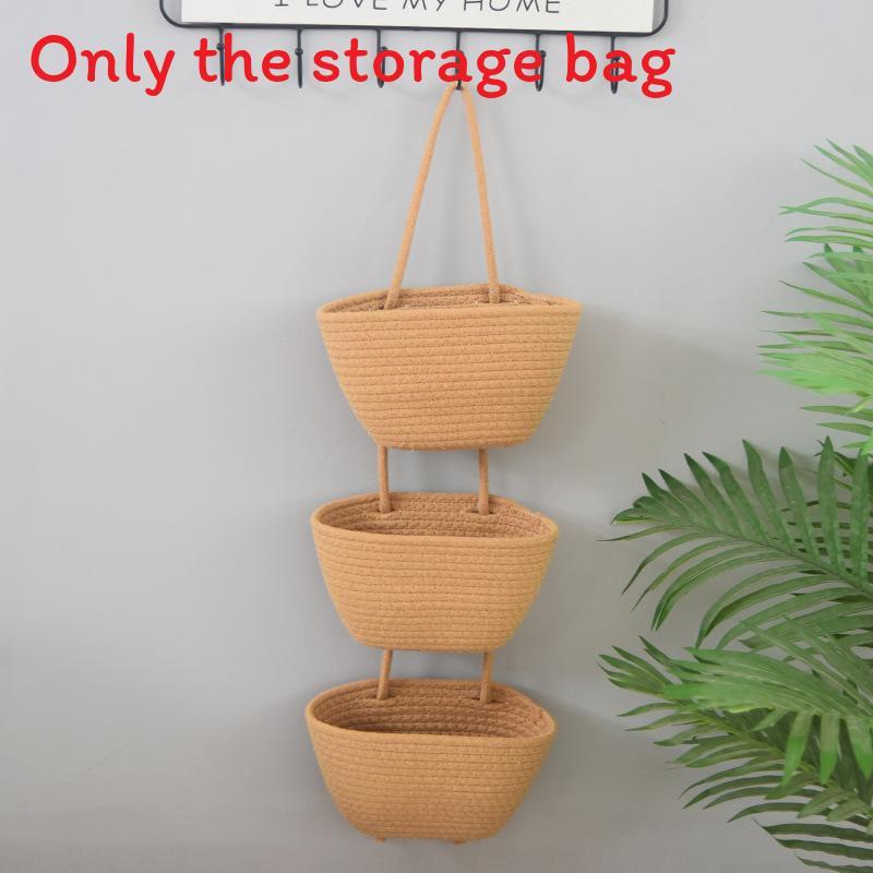 Multipurpose Foldable Cotton Hanging Basket For Bedroom Organizing