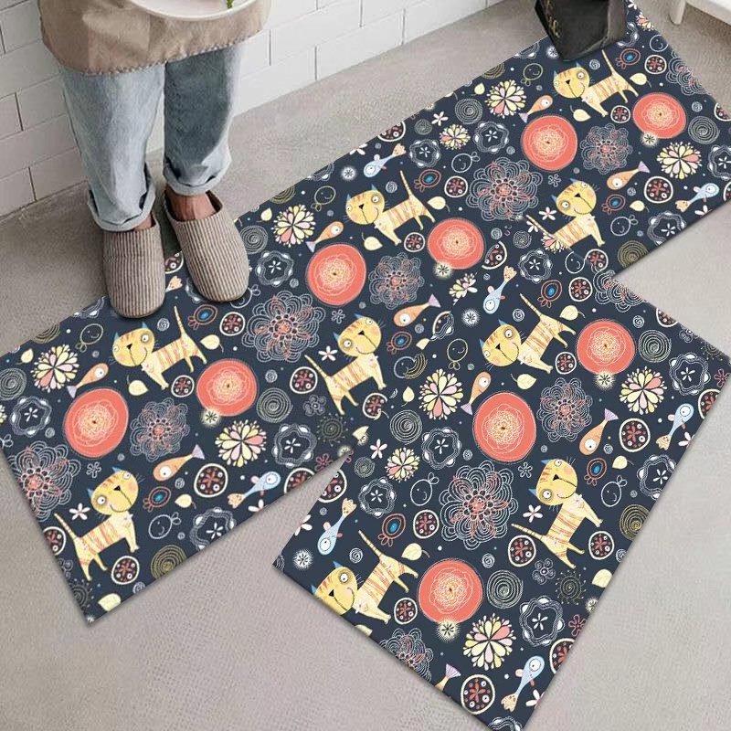 Cute Animal Kitchen Floor Mat - Absorbent & Anti-Slip Long Carpet for Home Entrance