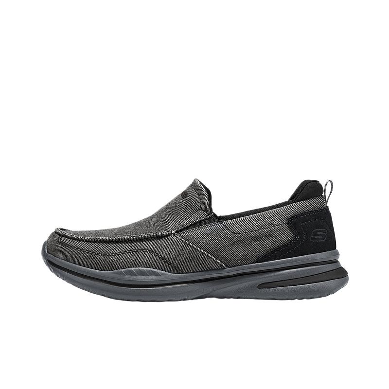 Skechers Mens USA Slip-On Round Toe Breathable Low-Top Casual Shoes Men sneaker 205830-BKCC 39.5