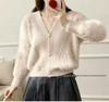 European Faux Mink Fur V-neck Knit Cardigan - Soft, Loose, and Plush for Autumn/Winter 2026