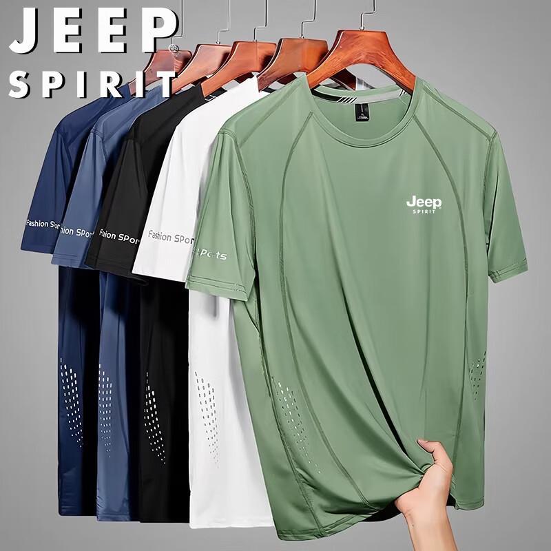 

JEEP SPIRIT Men s Quick-Dry Round Neck T-Shirt 4XL