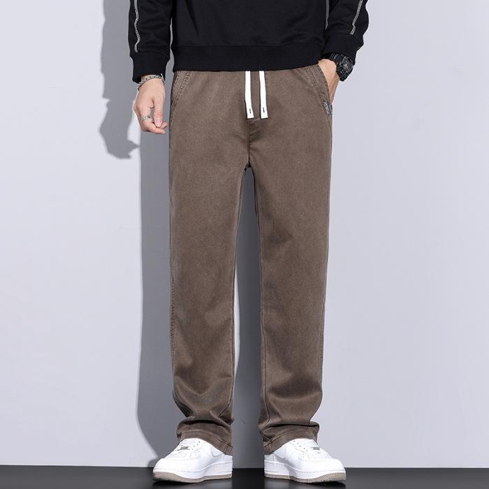 

Мужские брюки из лиоцелла на кулиске для весны/лета 2025 - Универсальные свободные брюки прямого кроя для весны/осени L