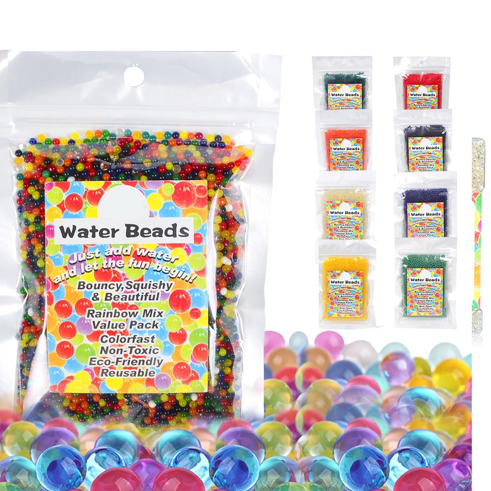 30000pcs Water Beads Rainbow Mix Crystal Soil Non-Toxic  Bottled Package for Inside Decoration Air