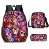 Kids School Backpack Set With Pencil Case Crossbody Bag - Cute Cartoon Print Oxford Fabric Lightweight Breathable Grades
