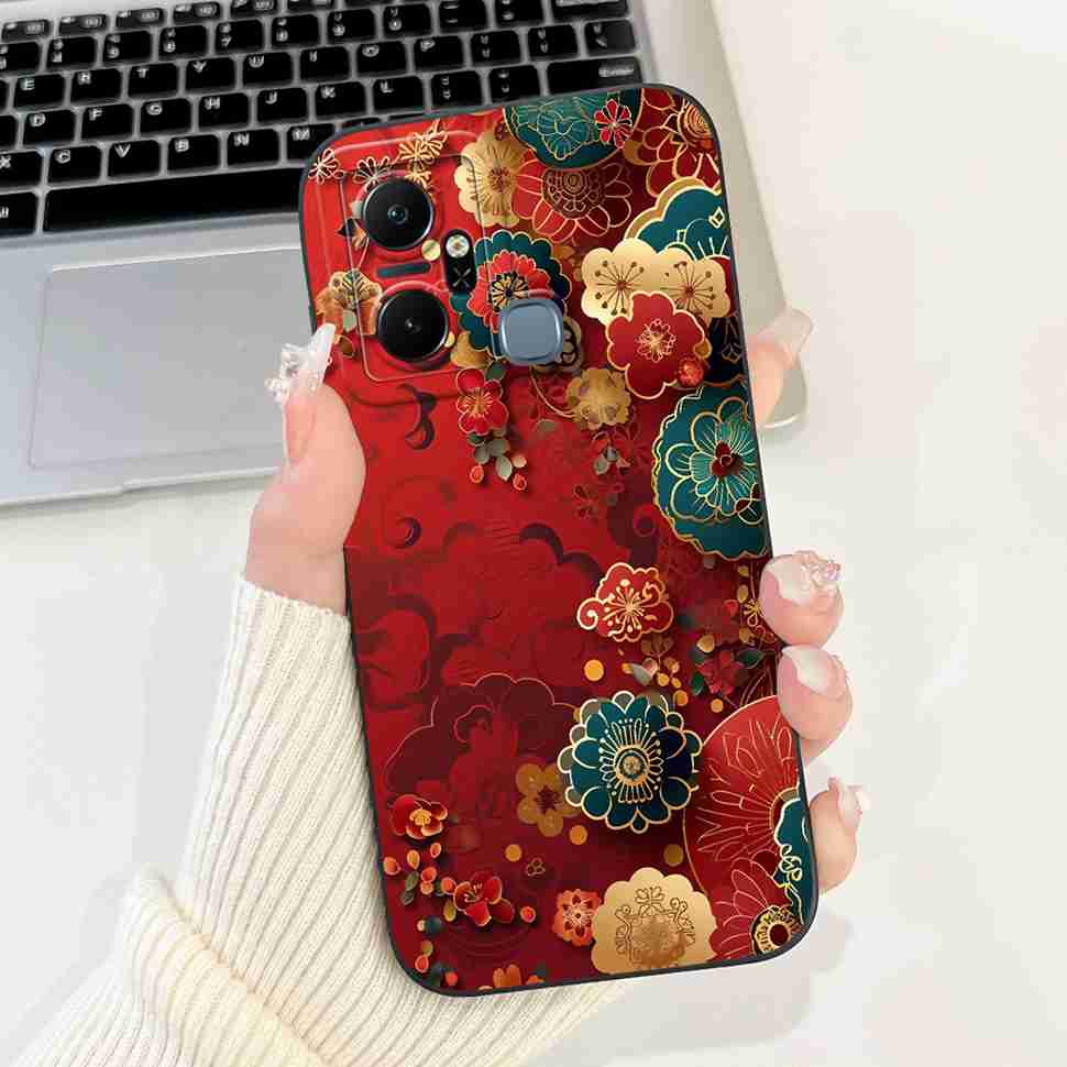 For Infinix Smart 6 Plus X6823C Case Luxury Floral Fashion Soft Silicone Cover For Infinix Smart 6Plus X6823 6.6" Phone Case