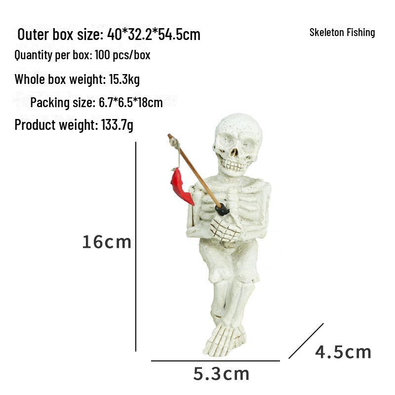 

Украшение для аквариума со скелетом на Хэллоуин для украшения стола и офиса