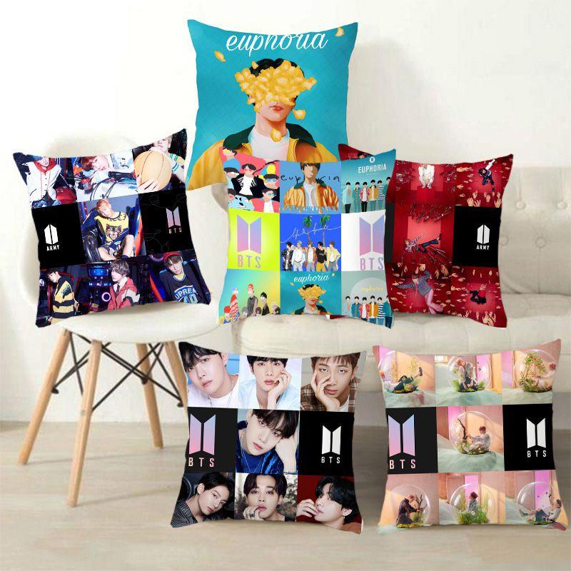 BTS Bangtan Kpop Boys Kissenbezug Dekoratives weiches Kissen 45cm 177inch
