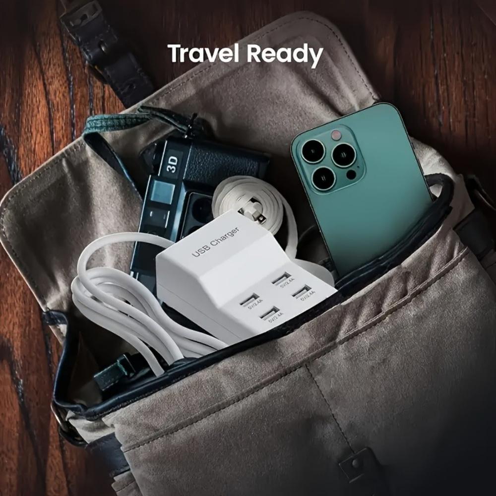 50W Multiport USB-Ladegerät Schnellladung Typ C Hub-Adapter für IPhone Samsung Xiaomi 10-Port USB-Handyladegerät Verlängerungssteckdose