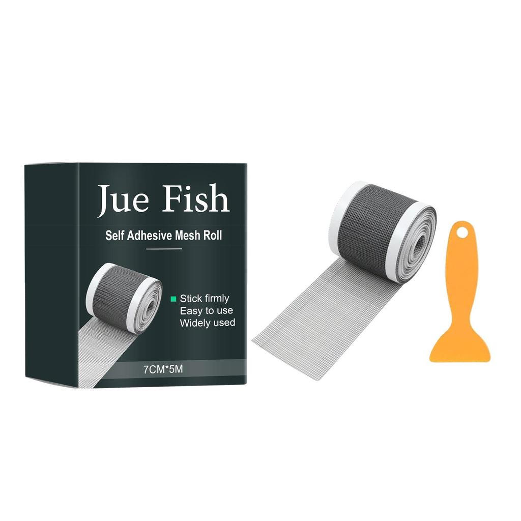 Jue Fish Roll Self-Adhesive Floor Drain Stickers Cutable Shower Drain Hair Catcher Disposable Mesh Sink Strainer Filter Screen Sticker