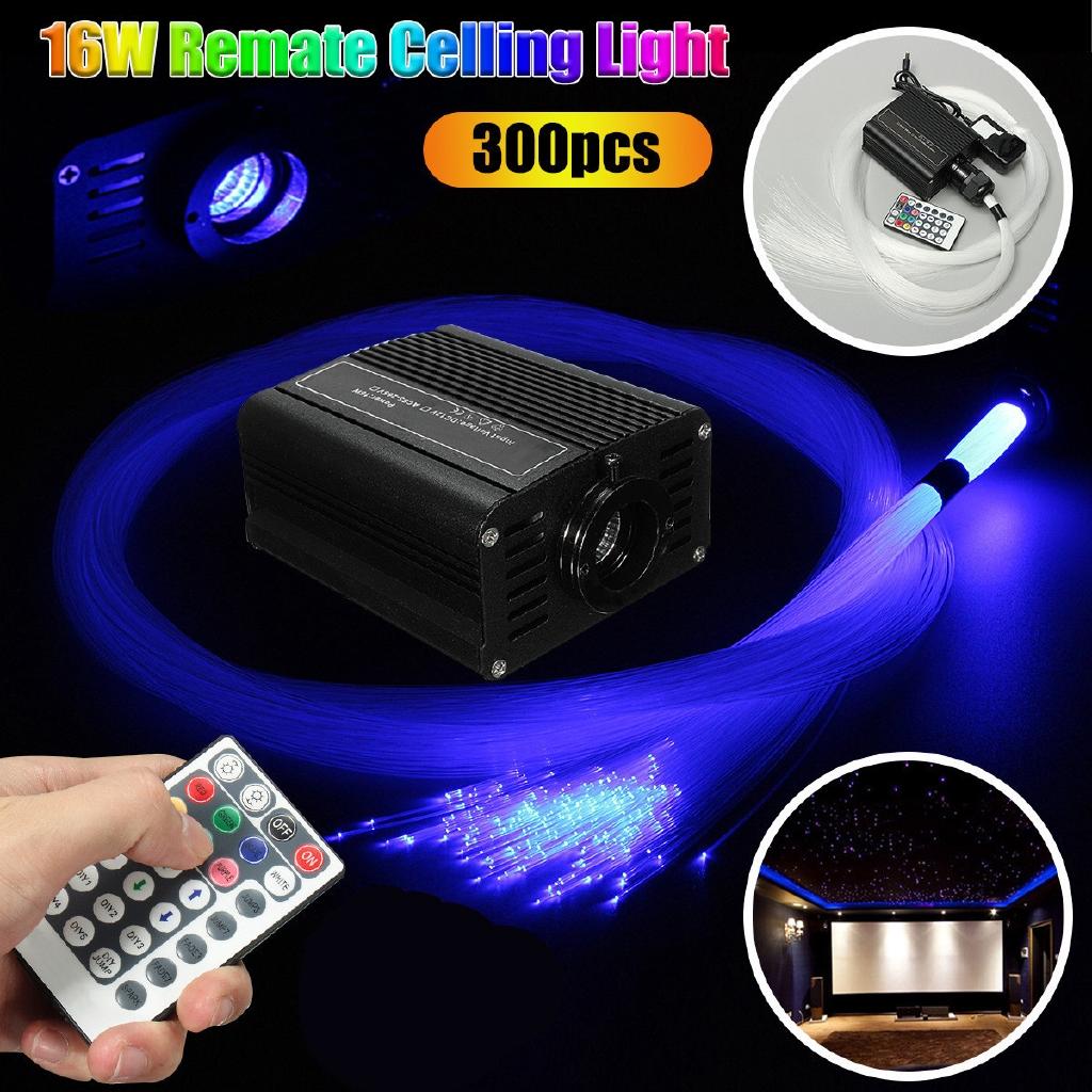 300Pcs 16W Fiber Source Remote Fiber Optic Lighting Machine Kit DIY Light Decoration Fiber Optic Lamp Optic Light