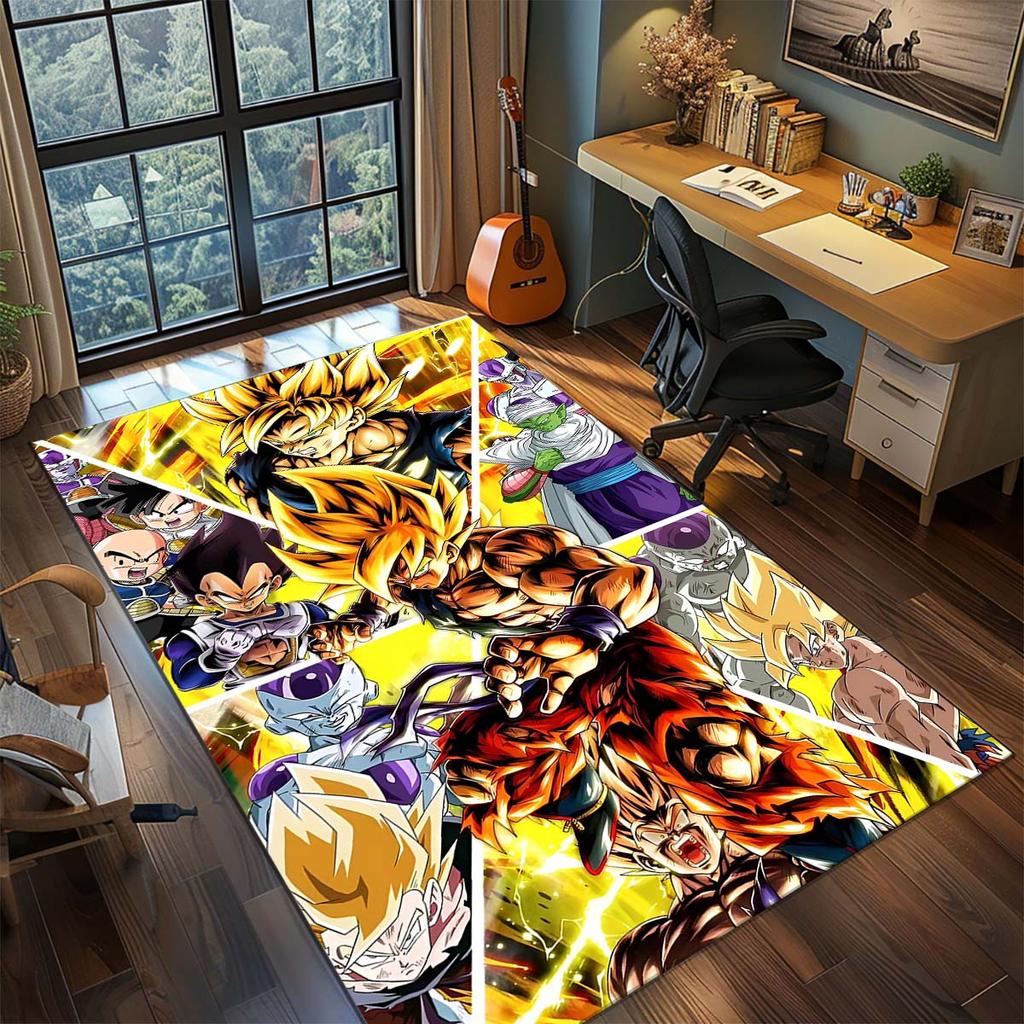 Dragon Ball Goku Anime Teppich Großer Teppich Rutschfeste Waschbare Fußmatte Gamer Zimmer Schlafzimmer Heimdekoration -QJY
