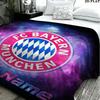 1PC FC Bayern Munchen Custom Name Patterned Flannel Blanket Suitable For All Seasons for Home Decor Warmth and Comfort Gifts Holiday Present