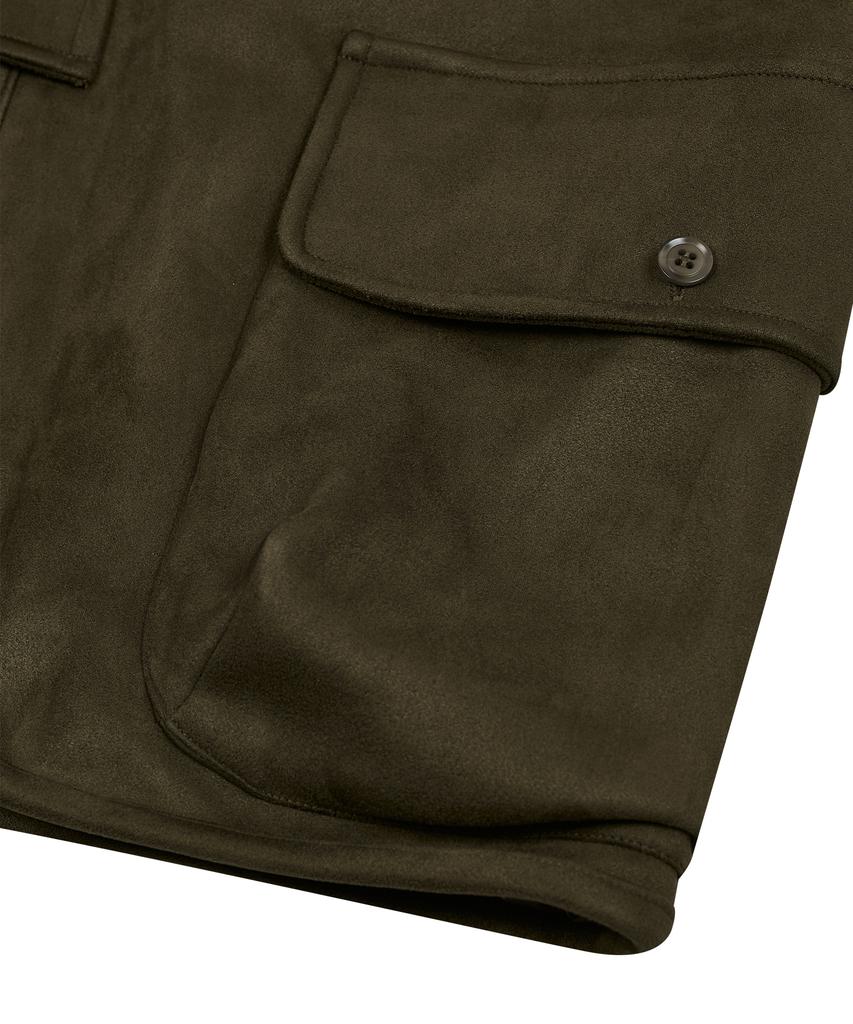 Standarderror 87-Stan146 Heavy Pocket Point Suede Vest Khaki