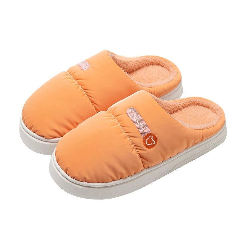 Plush Slippers New Autumn and Winter Home Slippers Thick Bottom Non-slip Warm Waterproof Cotton Slippers Silent