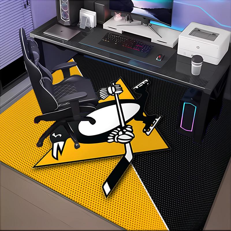 Pittsburgh Penguins Hockey Team Floor Mat for Living Room, Game Rooms, Office, Bedroom, Office Floor Mat Playful Design, Christmas Fan Gifts