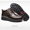 Leather Shoes, Men's Shoes, Casual Shoes, Lace Up Shoes, Soft Soled Shoes, Non Slip Shoes, Cotton Shoes, Plush, Thickened, Warm Shoes, Waterproof