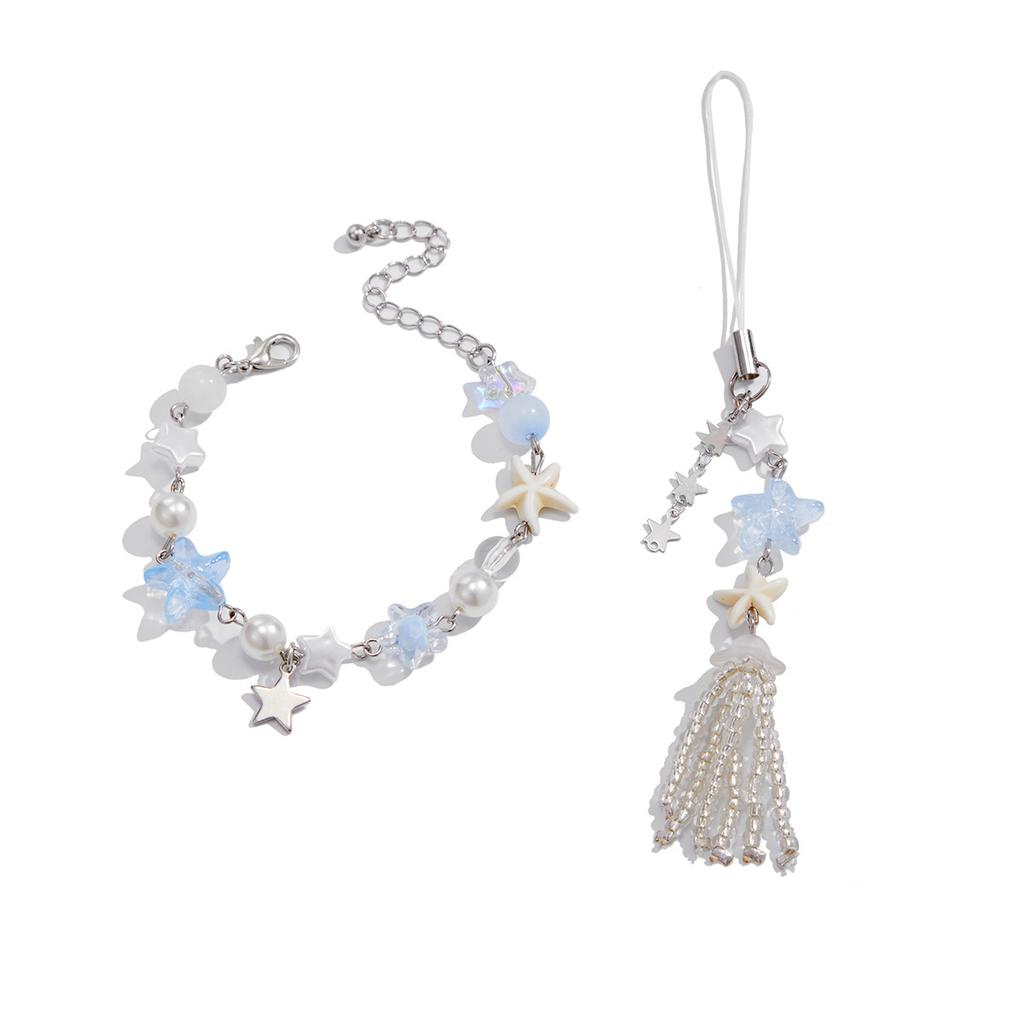 Ocean Sea Star Fringed Bracelet Bracelet Simple Imitation Pearl Beaded Hand Pendant