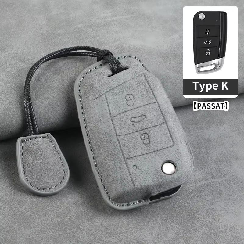 Leather Car Key Cover Case for VW Volkswagen Tiguan MK1 MK2 Magotan Passat B5 B8 Polo Golf 4 5 6 7 Mk7 Jetta POLO Eos Scirocco