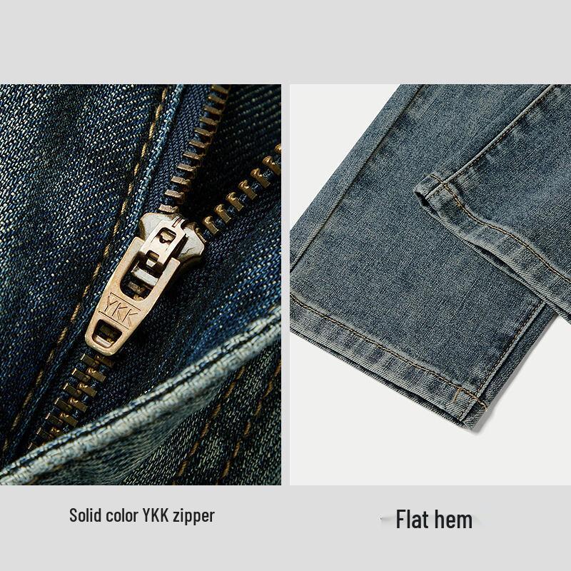 HLA Heilan Home Men's 2025 Spring Three-Body Collaboration Washed Straight-Leg Jeans