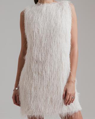 Fluffy Mini Dress with Lurex LEFON 111634 36 Milk