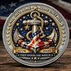 Round Challenge Coin Guardians of The Sea Coin, They Stood Watch Souvenir Engraved Keepsake Double-sided Collectible Gift for Navy Veteran