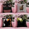 Funny Cs2 Cushion Cover Silky Short Plush With Invisible Zipper Dustproof Sofa Pillow Cover For Home Decor