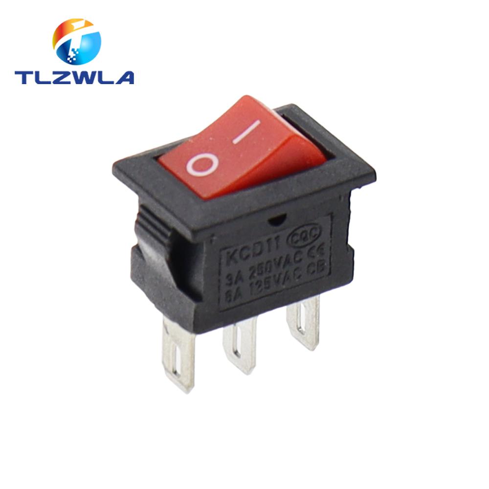 5/10 Stück KCD11 Kippschalter 10*15mm Mini-Druckschalter EIN-AUS / EIN-AUS-EIN 2 Pins / 3 Pins 3A 250VAC / 6A 125VAC 10x15mm