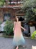 Korean Sweet Gradient Spaghetti Strap Beach Dress - 2026 Summer Seaside Vacation Design