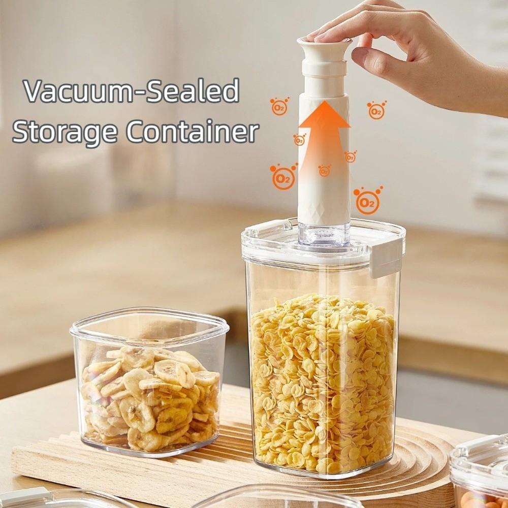Plastic Vacuum Food Tank Freshness Preservation Transparent Airtight Container Moisture-Proof Sealed Canister Kitchen Gadgets