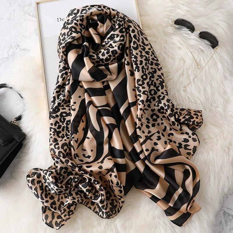 Korean Style Fashionable Satin Scarf Women Sunscreen Shawl Beach Wrap