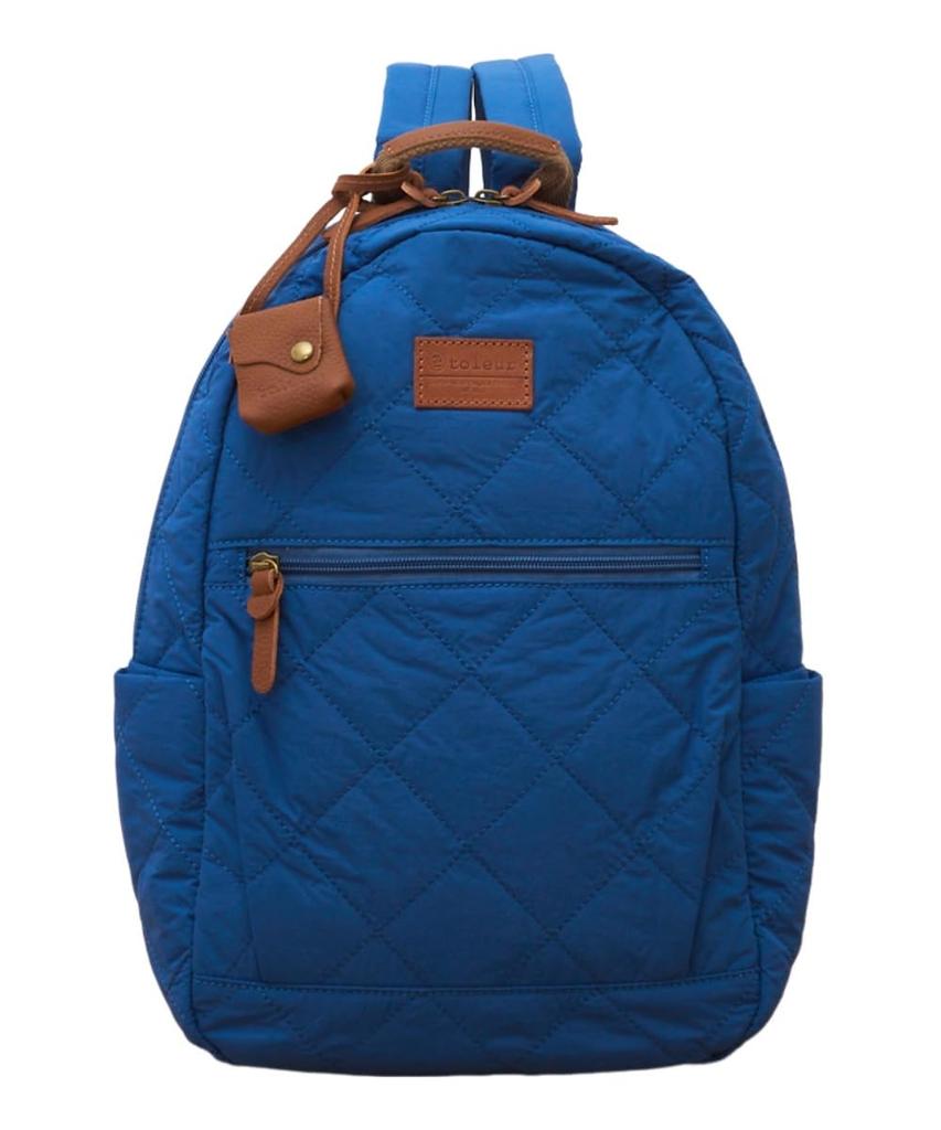 Sac à dos matelassé en nylon Tora pour femme, Bleu, Moyen