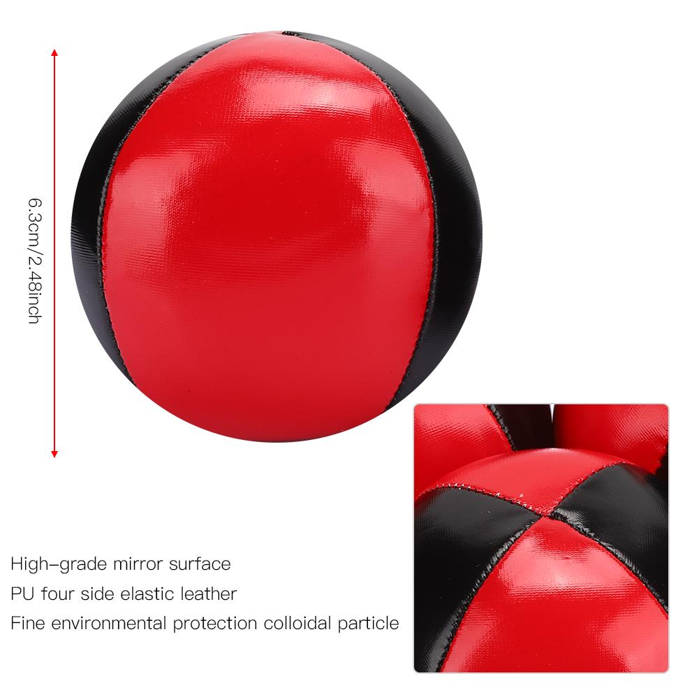 3PCS Red Black PU Leather High End Portable EPS Fine Colloidal Particle Juggling Ball