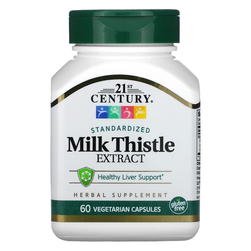 21st Century Standardized Milk Thistle Extract Veggie Capsules, 60 Tablets