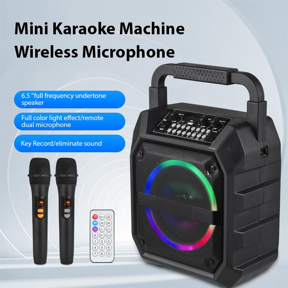 Upgrade Karaoke Machine 2 microfoni bambini adulti, microfono 5 LED 12 effetti vocali, regalo di compleanno, giocattolo di Natale ragazza 3-18 anni