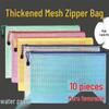 Thickened A4 Waterproof Grid Zipper Bag - Transparent Document & Stationery Storage