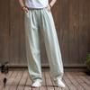 Dámské lněné kalhoty s lanternovým střihem, bavlněné, s pískovým efektem, volnější, zeštíhlující, podzim/zima 2025