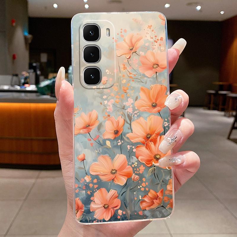 For Tecno Spark 40 Pro Plus KM7 40Pro KM6 Phone Cases Funda Flower Butterfly Back Cover Soft Silicone Transparent TPU Jelly Case